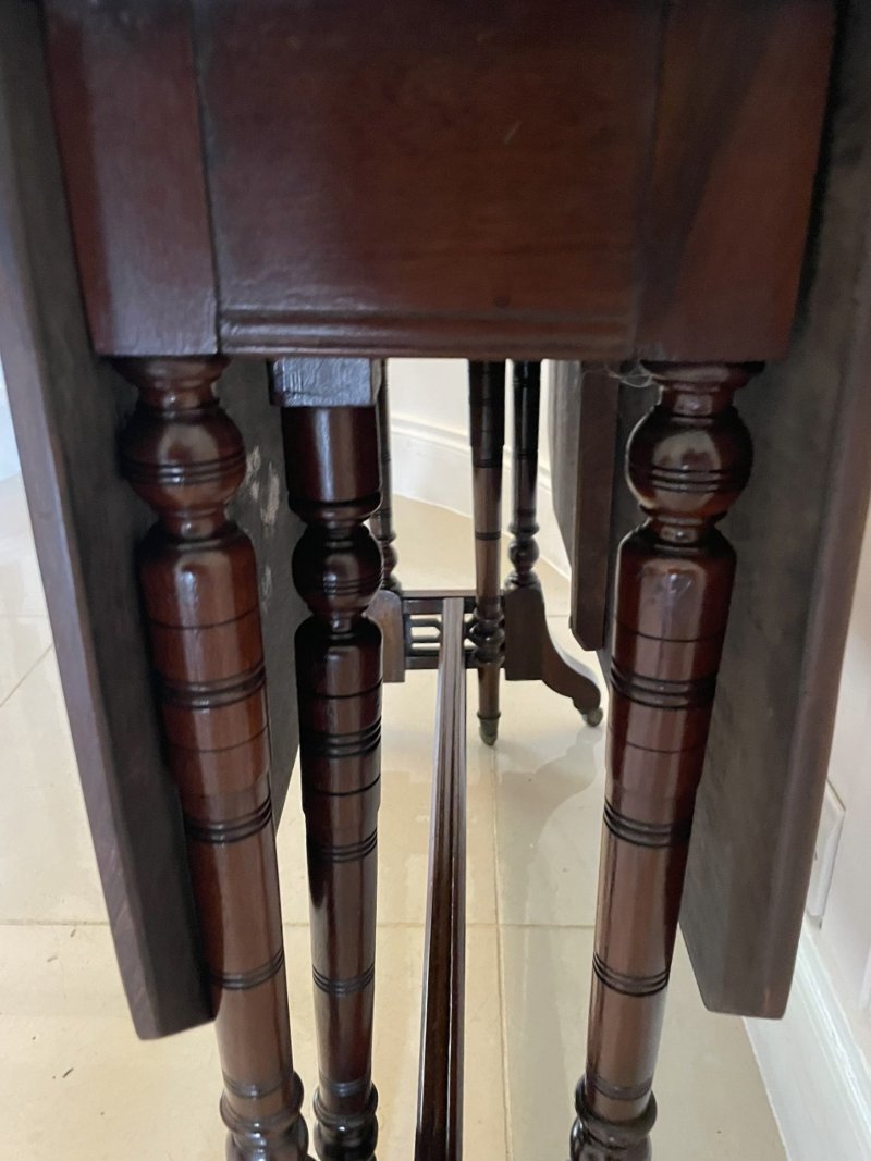 Antique Victorian Quality Solid Walnut Sutherland Table - Image 10